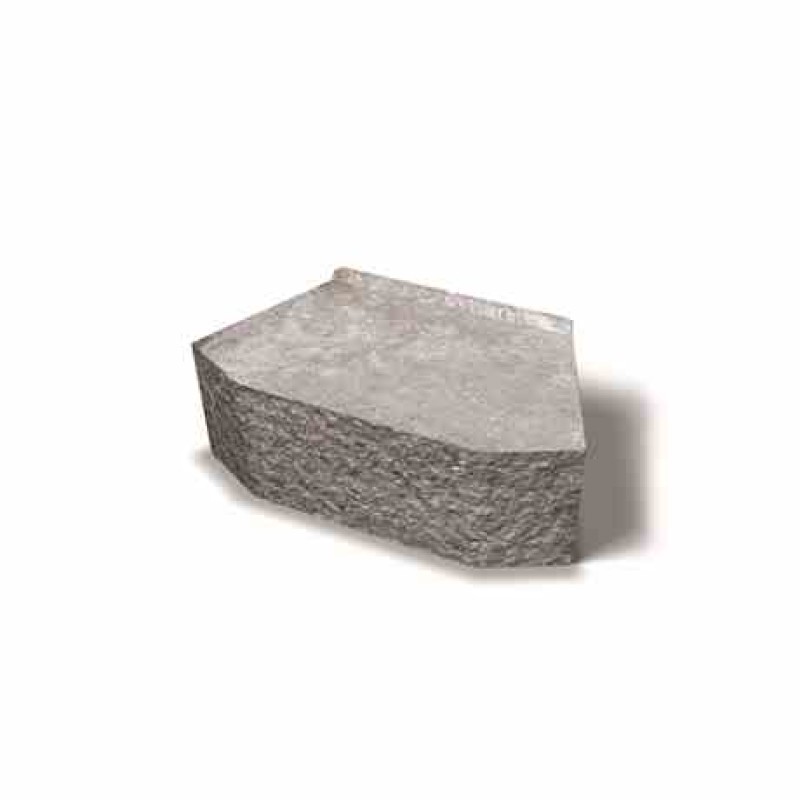 Benders Megastone užapvalintai skeltas atraminės sienėlės blokas 385x220x150 (Spalva - pilka)