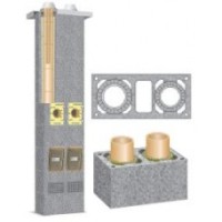 Schiedel Rondo Plus dvigubas kaminas su ventiliacijos kanalu 180+V+160 mm Schiedel Rondo Plus dvigubas kaminas su ventiliacijos kanalu 180+V+160 mm
