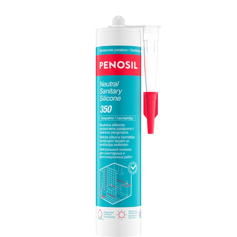 Neutralus bespalvis silikonas Penosil Neutral Sanitary Silicone 350, 280 ml