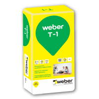 Plonasluoksnis cementinis kalkinis tinkas Weber T-1 25,0kg Plonasluoksnis cementinis kalkinis tinkas Weber T-1 25,0kg