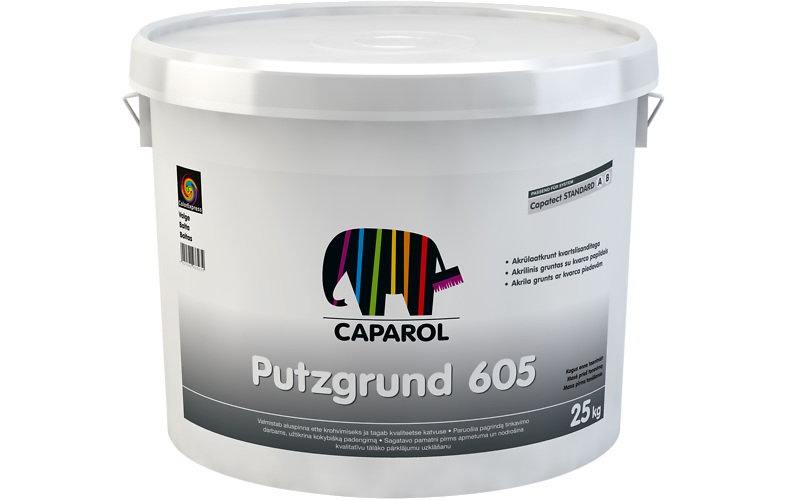 Specialus sukibtį stiprinantis gruntas su kvarco papildais Caparol Putzgrund 605 25,0kg Specialus sukibtį stiprinantis gruntas su kvarco papildais Caparol Putzgrund 605 25,0kg