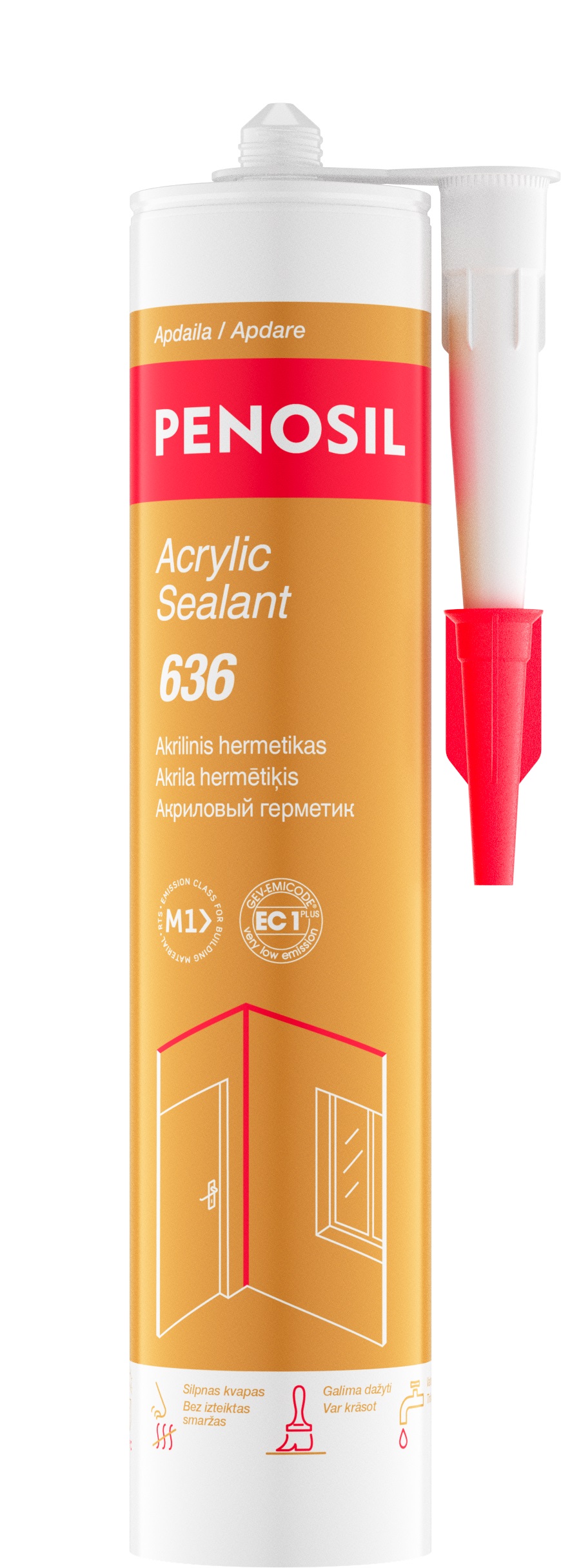 Penosil Acrylic Sealant 636 akrilinis hermetikas baltas 280 ml Penosil Acrylic Sealant 636 akrilinis hermetikas baltas 280 ml