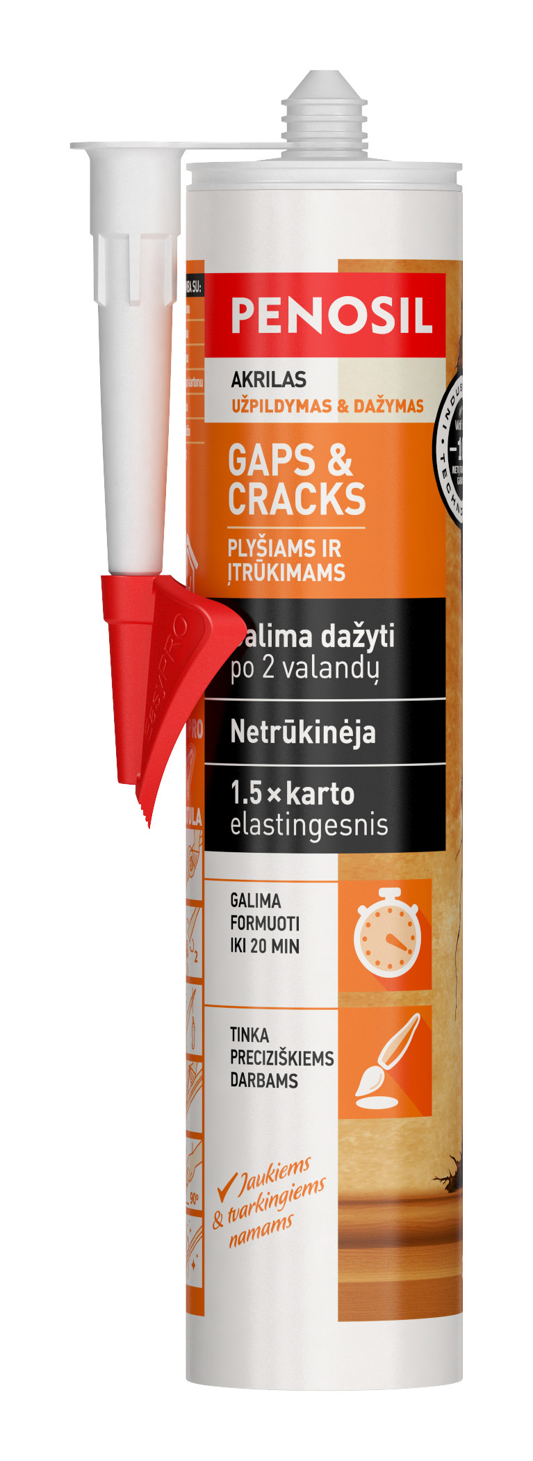 Akrilinis hermetikas Penosil Gaps & Cracks (baltas) Akrilinis hermetikas Penosil Gaps & Cracks (baltas)