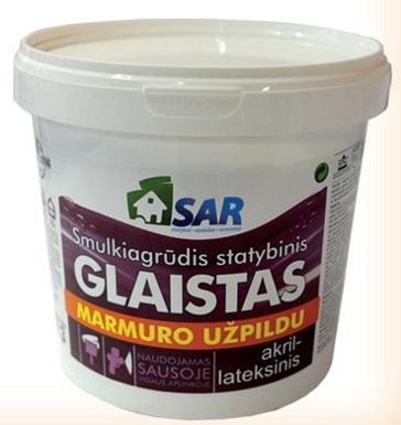Smulkiagrūdis akril-lateksinis glaistas su marmuro užpildu SAR 16,0kg Smulkiagrūdis akril-lateksinis glaistas su marmuro užpildu SAR 16,0kg