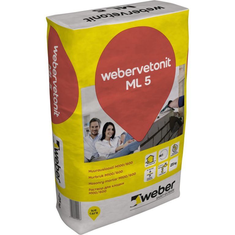 Spalvotas mūro mišinys Weber.Vetonit ML 5 25,0kg Spalvotas mūro mišinys Weber.Vetonit ML 5 25,0kg